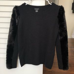 Club Monaco Irina Faux Fur Sleeve Sweater